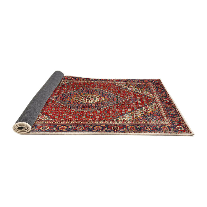 Sideview of Traditional Orange Salmon Pink Persian Rug, tr1381
