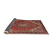 Sideview of Traditional Orange Salmon Pink Persian Rug, tr1381