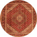 Square Persian Orange Traditional Rug, tr1381org