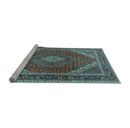 Sideview of Machine Washable Persian Light Blue Traditional Rug, wshtr1381lblu