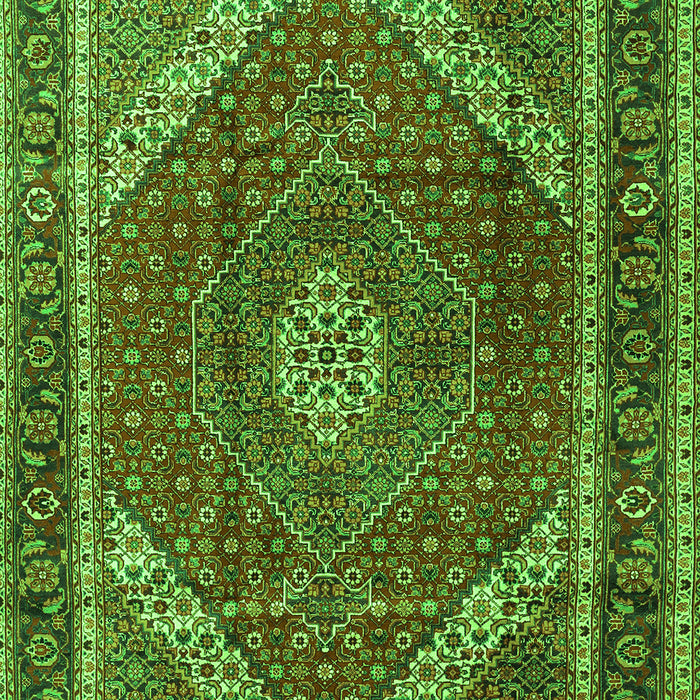 Serging Thickness of Machine Washable Persian Green Traditional Area Rugs, wshtr1381grn