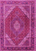 Machine Washable Persian Pink Traditional Rug, wshtr1381pnk