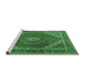 Sideview of Machine Washable Persian Emerald Green Traditional Area Rugs, wshtr1381emgrn