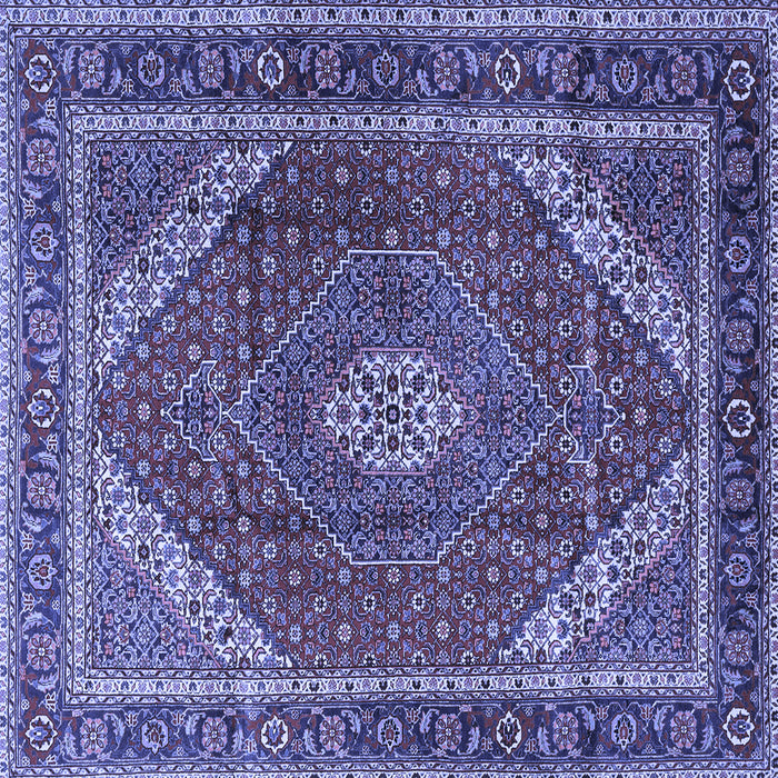 Square Machine Washable Persian Blue Traditional Rug, wshtr1381blu