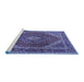 Sideview of Machine Washable Persian Blue Traditional Rug, wshtr1381blu