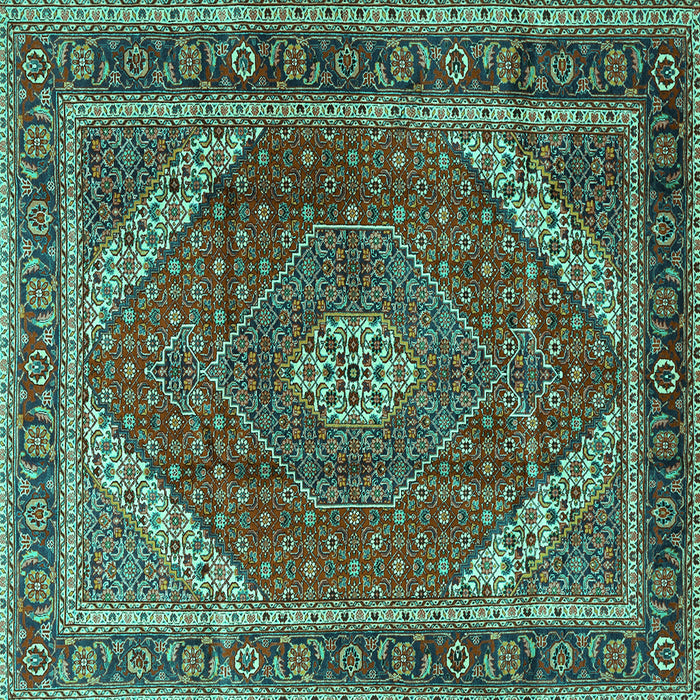 Square Machine Washable Persian Turquoise Traditional Area Rugs, wshtr1381turq