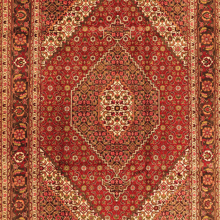 Serging Thickness of Machine Washable Persian Orange Traditional Area Rugs, wshtr1381org