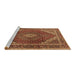 Sideview of Machine Washable Persian Brown Traditional Rug, wshtr1381brn