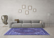 Machine Washable Persian Blue Traditional Rug in a Living Room, wshtr1381blu