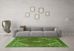 Machine Washable Persian Green Traditional Area Rugs in a Living Room,, wshtr1381grn