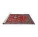 Sideview of Machine Washable Traditional Tomato Red Rug, wshtr1382