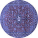 Round Persian Blue Traditional Rug, tr1382blu