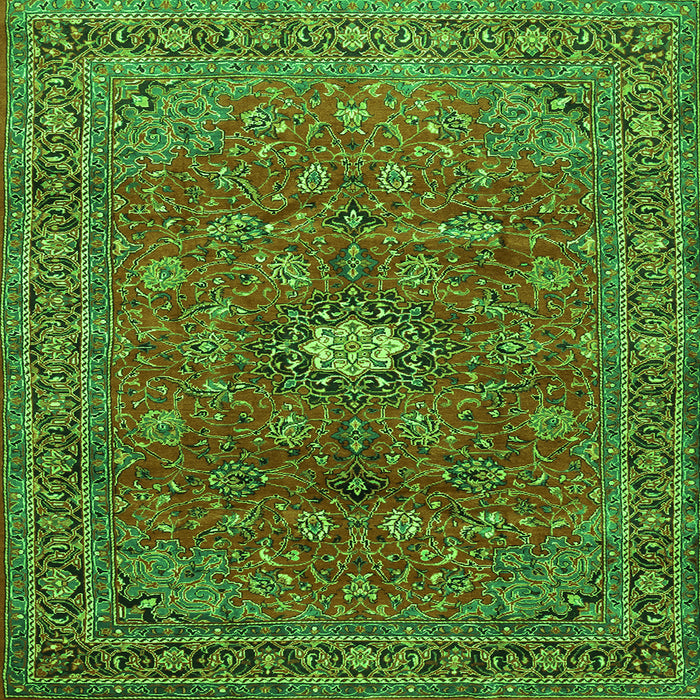 Serging Thickness of Persian Green Traditional Rug, tr1382grn