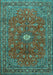 Machine Washable Persian Turquoise Traditional Area Rugs, wshtr1382turq