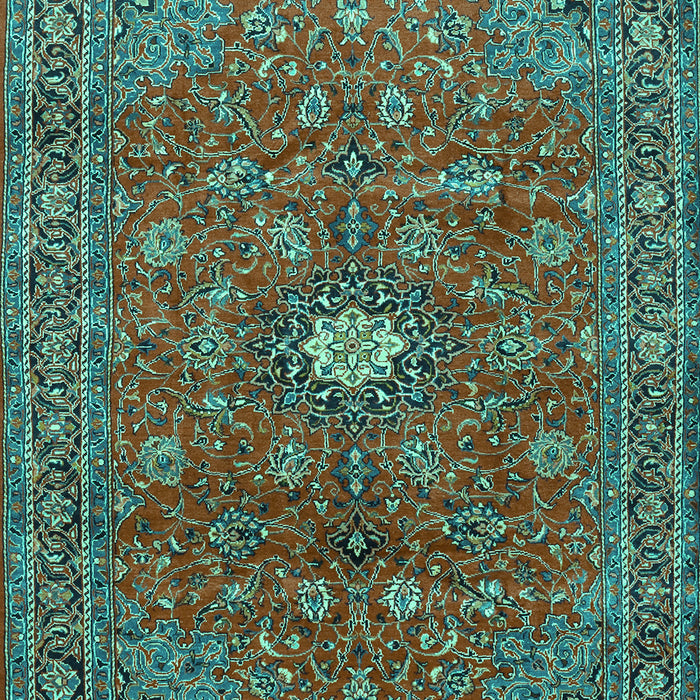 Machine Washable Persian Turquoise Traditional Area Rugs, wshtr1382turq