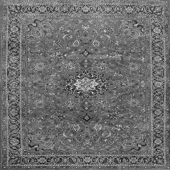 Round Machine Washable Persian Gray Traditional Rug, wshtr1382gry