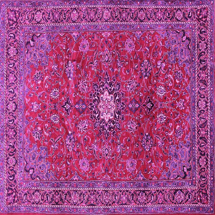 Square Machine Washable Persian Pink Traditional Rug, wshtr1382pnk