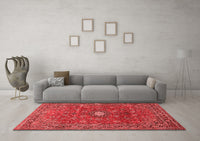 Machine Washable Persian Red Traditional Rug, wshtr1382red