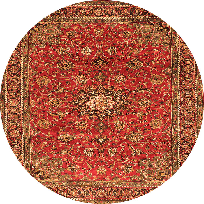 Square Persian Orange Traditional Rug, tr1382org