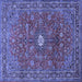Square Persian Blue Traditional Rug, tr1382blu
