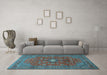 Machine Washable Persian Light Blue Traditional Rug in a Living Room, wshtr1382lblu