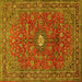 Square Persian Yellow Traditional Rug, tr1382yw