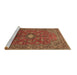 Sideview of Machine Washable Persian Brown Traditional Rug, wshtr1382brn