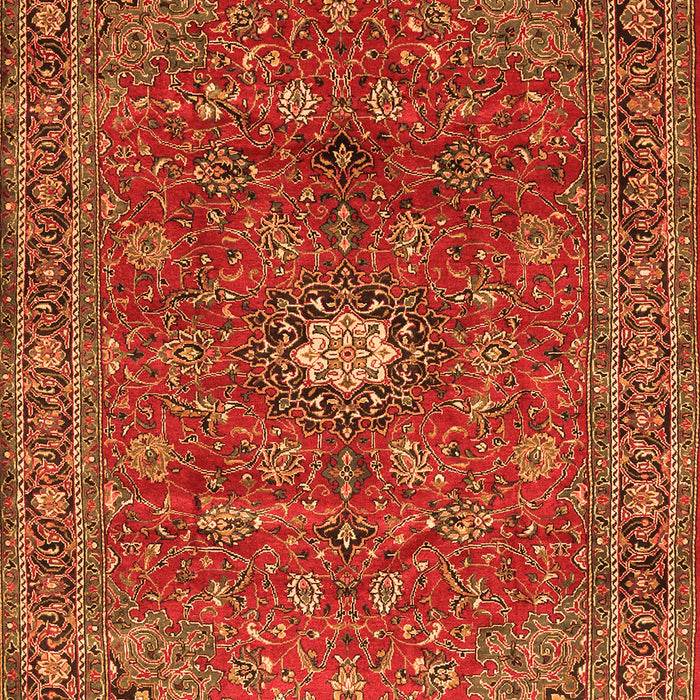 Serging Thickness of Machine Washable Persian Orange Traditional Area Rugs, wshtr1382org