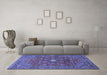 Machine Washable Persian Blue Traditional Rug in a Living Room, wshtr1382blu