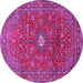 Round Persian Pink Traditional Rug, tr1382pnk