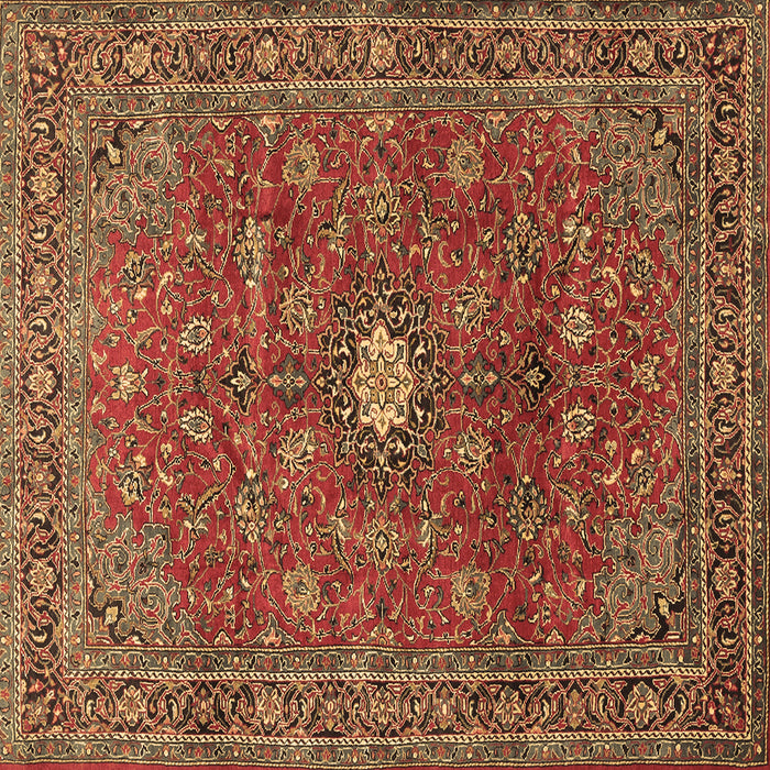 Square Persian Brown Traditional Rug, tr1382brn