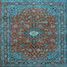 Square Persian Light Blue Traditional Rug, tr1382lblu