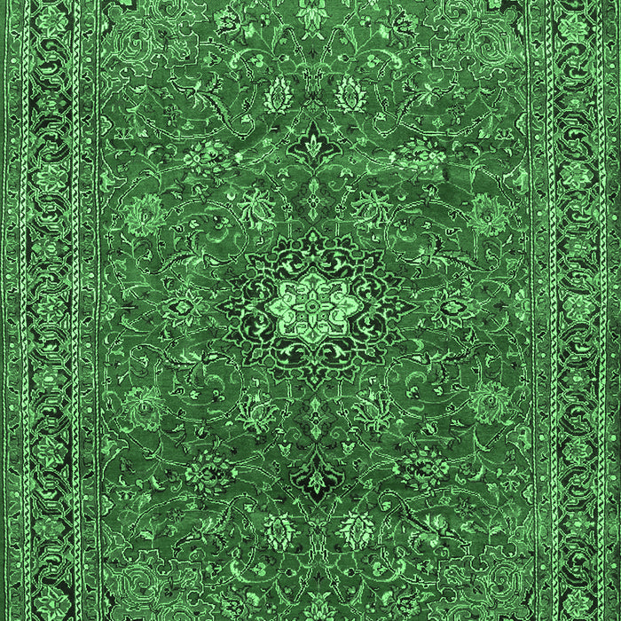 Machine Washable Persian Emerald Green Traditional Area Rugs, wshtr1382emgrn