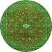 Square Persian Green Traditional Rug, tr1382grn