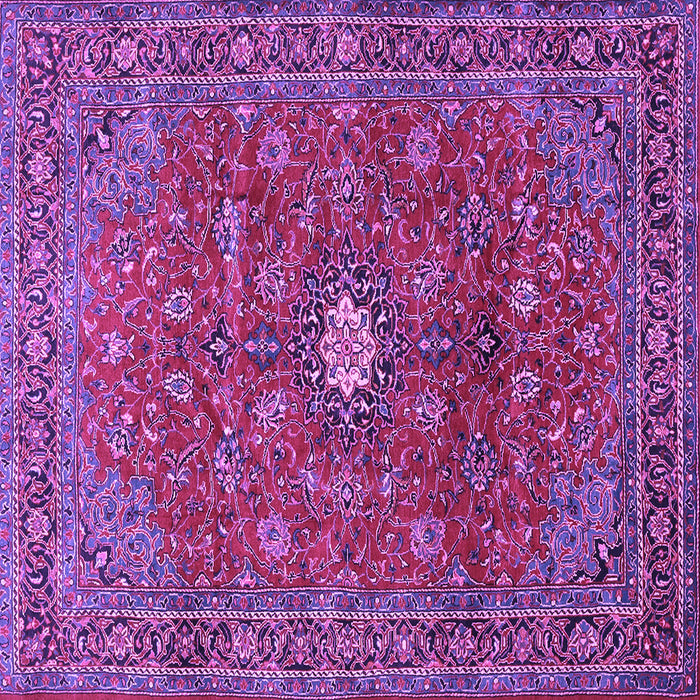 Square Machine Washable Persian Purple Traditional Area Rugs, wshtr1382pur