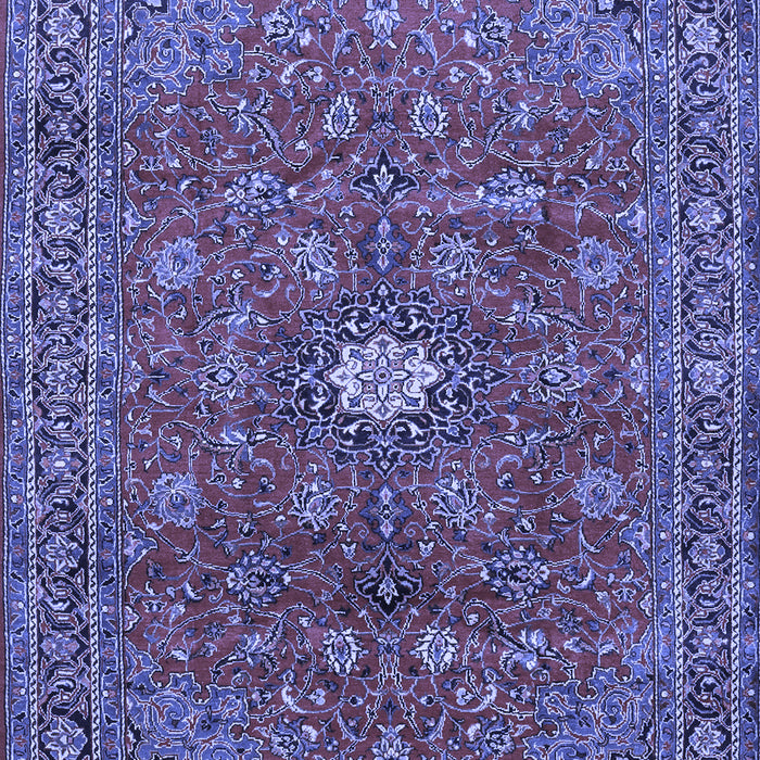 Machine Washable Persian Blue Traditional Rug, wshtr1382blu