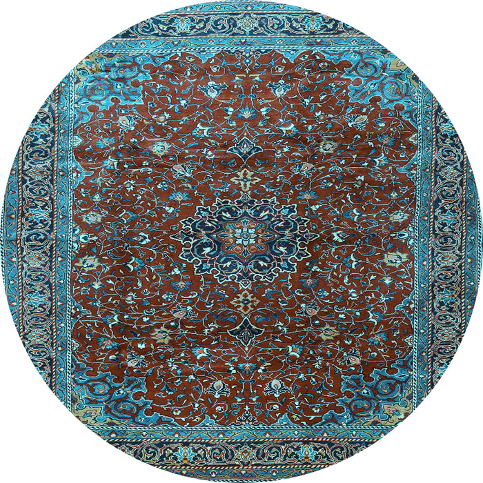 Round Persian Light Blue Traditional Rug, tr1383lblu