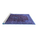 Sideview of Machine Washable Persian Blue Traditional Rug, wshtr1383blu