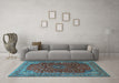 Machine Washable Persian Light Blue Traditional Rug in a Living Room, wshtr1383lblu