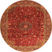 Machine Washable Persian Orange Traditional Area Rugs, wshtr1383org