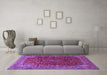 Machine Washable Persian Purple Traditional Area Rugs in a Living Room, wshtr1383pur