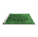 Sideview of Machine Washable Persian Emerald Green Traditional Area Rugs, wshtr1383emgrn