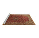 Sideview of Machine Washable Persian Brown Traditional Rug, wshtr1383brn