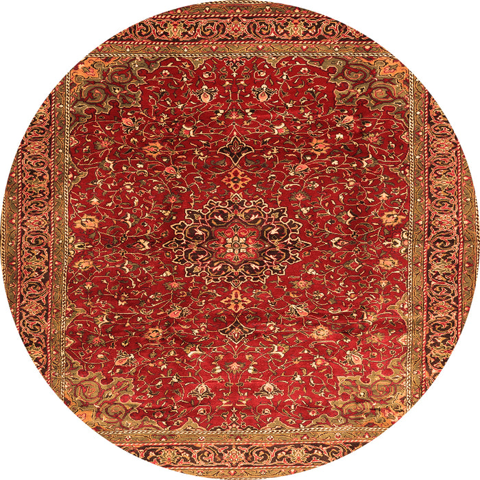 Square Persian Orange Traditional Rug, tr1383org