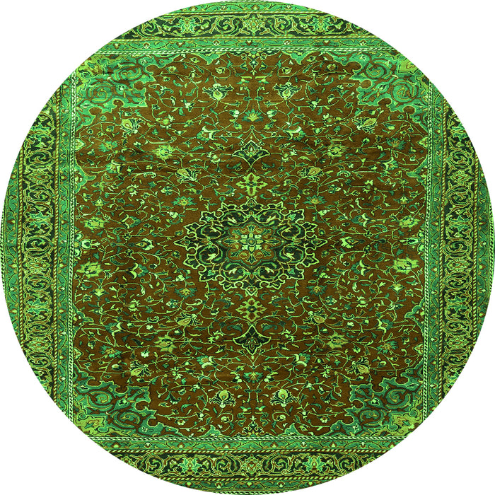 Square Persian Green Traditional Rug, tr1383grn