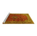 Sideview of Machine Washable Persian Yellow Traditional Rug, wshtr1383yw