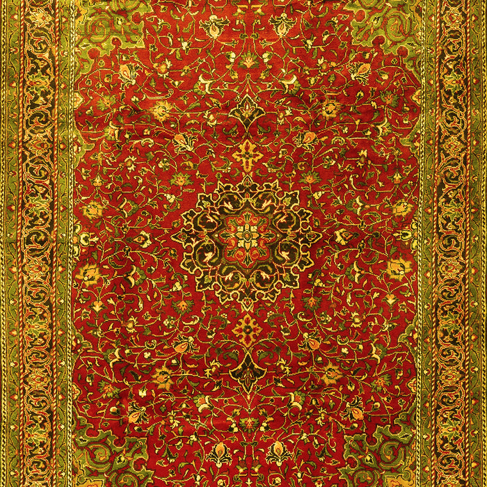 Machine Washable Persian Yellow Traditional Rug, wshtr1383yw
