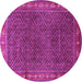 Round Persian Pink Traditional Rug, tr1384pnk