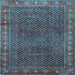 Square Persian Light Blue Traditional Rug, tr1384lblu