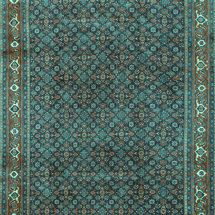Machine Washable Persian Turquoise Traditional Area Rugs, wshtr1384turq